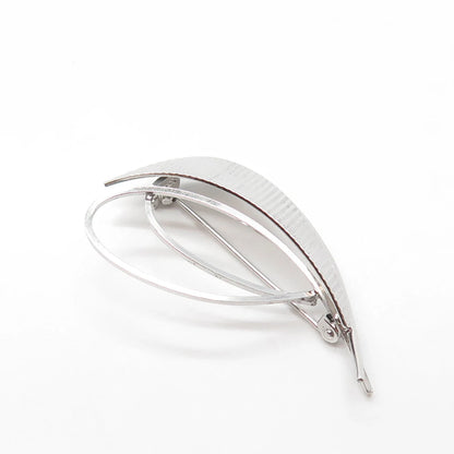 800 Silver Vintage K&L Modernist Leaf Pin Brooch