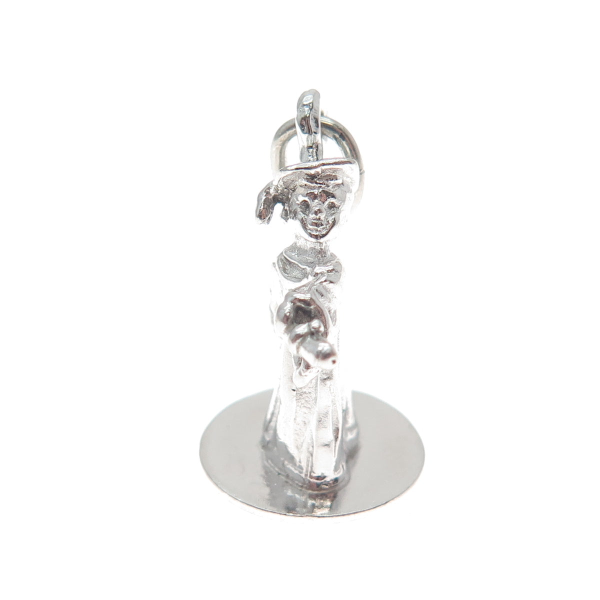 925 Sterling Silver Vintage Graduate Boy Minimalist 3D Charm Pendant