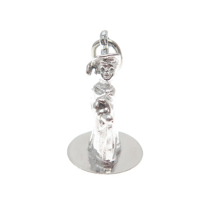 925 Sterling Silver Vintage Graduate Boy Minimalist 3D Charm Pendant