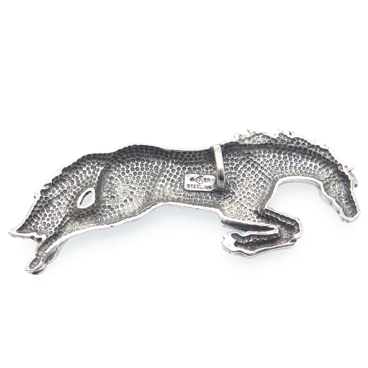 CAROL FELLEY 925 Sterling Silver Vintage 1990 Horse Oxidized Pendant