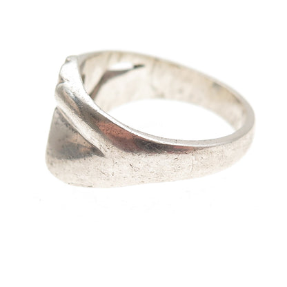 925 Sterling Silver Vintage Om Mantra Oxidized Ring Size 11