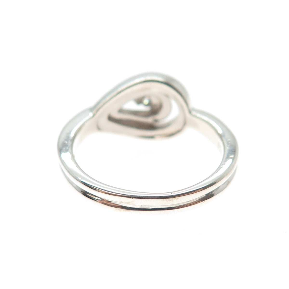 KS KENDRA SCOTT Sterling Silver Real Round-Cut Diamond Hook & Eye Ring Size 5.75