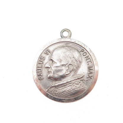 800 Silver Vintage Rome Italy Pope Paul VI St. Peter's Basilica Charm Pendant