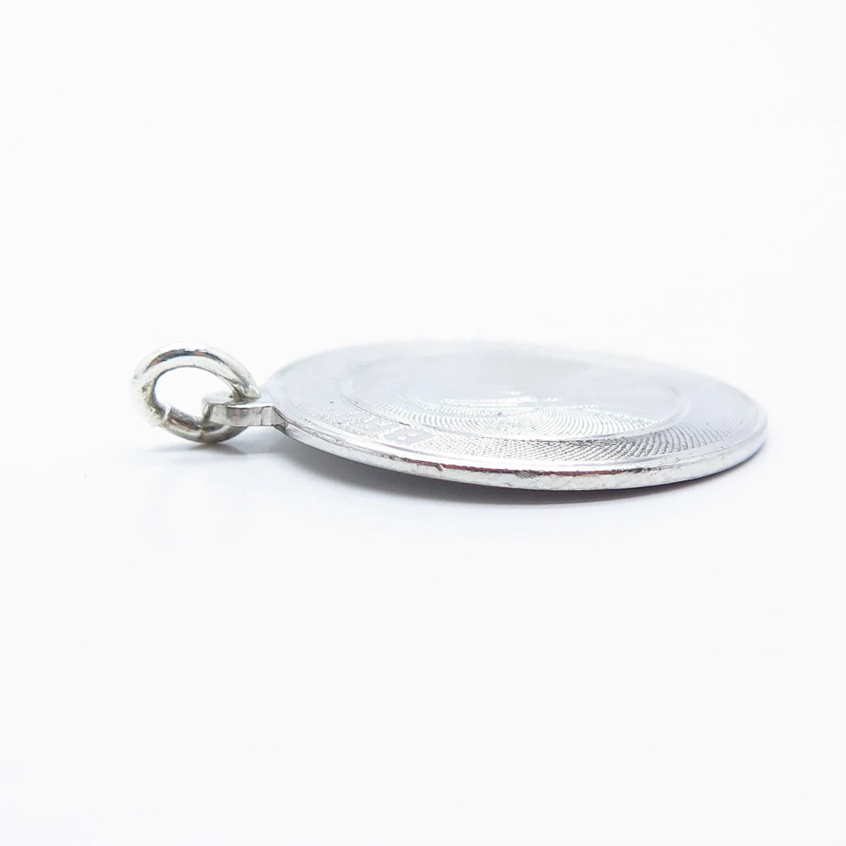 925 Sterling Silver Vintage Creed "Bride & Maid" Religious Round Pendant