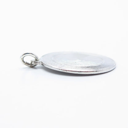 925 Sterling Silver Vintage Creed "Bride & Maid" Religious Round Pendant