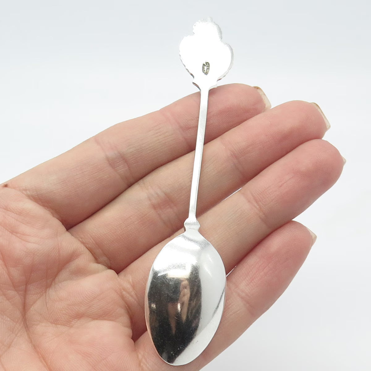 925 Sterling Silver Antique BMCo Colorful Enamel "Bermuda" Coat of Arms Spoon