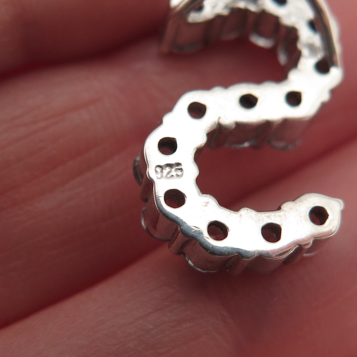 925 Sterling Silver Real Round-Cut Blue Topaz Letter S Slide Charm Pendant