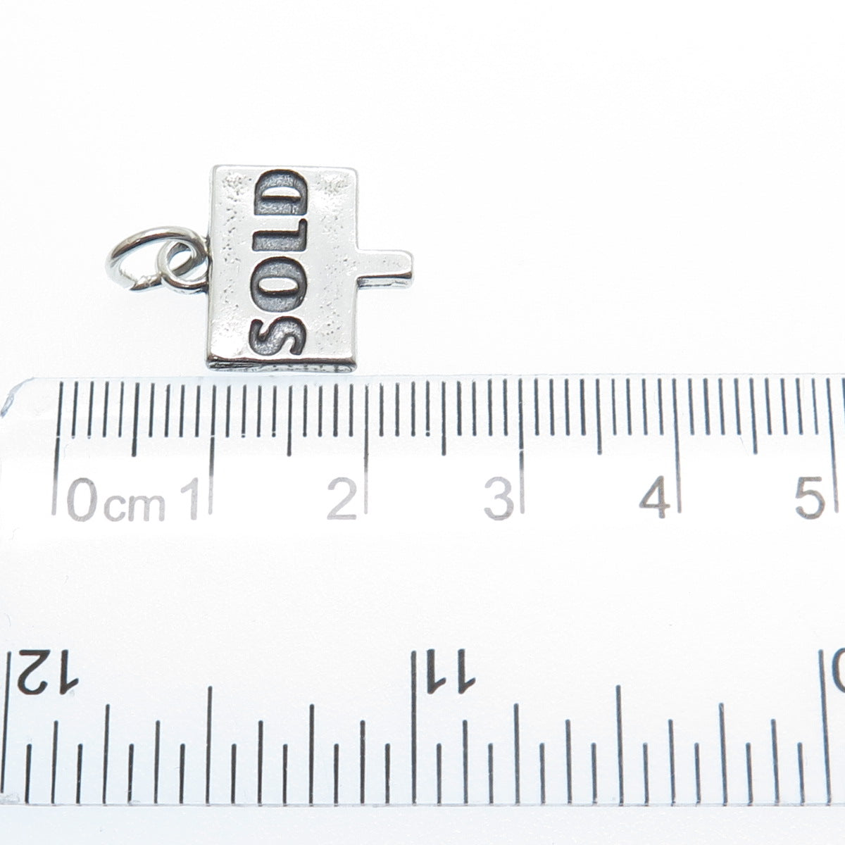 SUNDANCER 925 Sterling Silver Vintage Sold Sign Minimalist Charm Pendant
