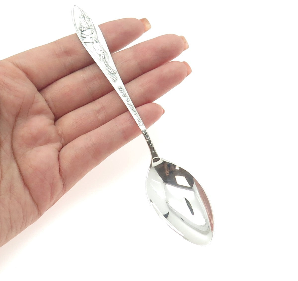 CHARLES M ROBBINS Sterling Silver Antique Art Deco Lake Champlain Coffee Spoon