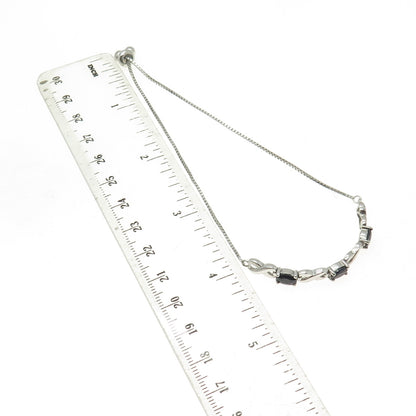 DBJ DEE BERKLE 925 Sterling Silver Sapphire Infinity Adjustable Bracelet 6-9.75"