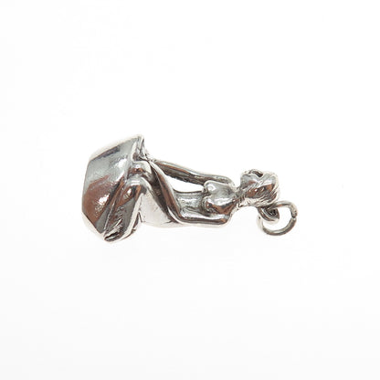 BERNARD HERTZ Sterling Silver Vintage Denmark Mermaid Mini 3D Charm Pendant