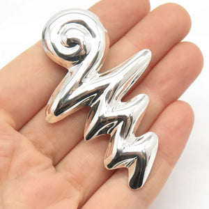 925 Sterling Silver Vintage Mexico Zig Zag Pin Brooch