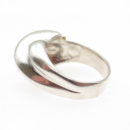 925 Sterling Silver 14K Gold Vintage MR Artisan Modernist Ring Size 8.25