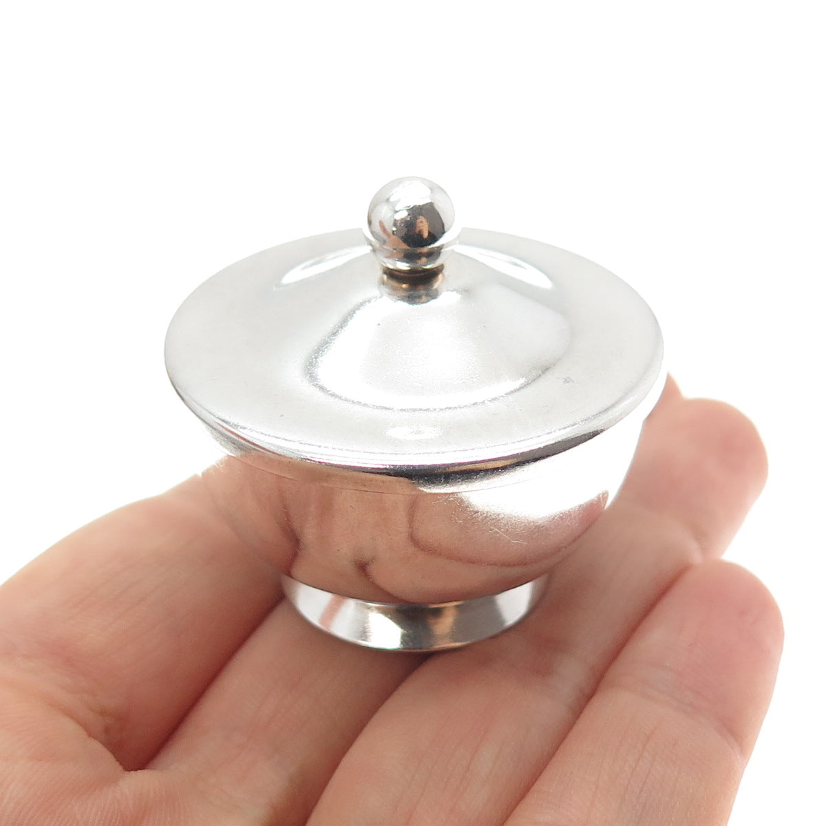 GUMP'S 925 Sterling Silver Antique Art Deco Individual Salt Cellar w/ Lid