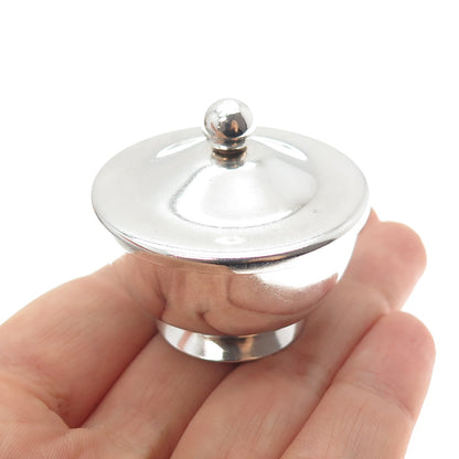 GUMP'S 925 Sterling Silver Antique Art Deco Individual Salt Cellar w/ Lid