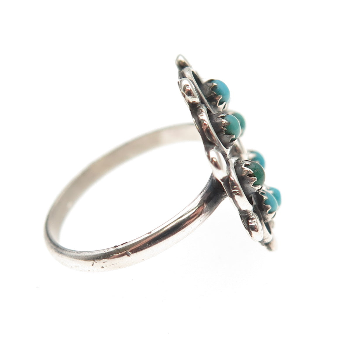 Rosalita D. Malie Navajo Old Pawn 925 Sterling Vintage Turquoise Ring Size 5.5