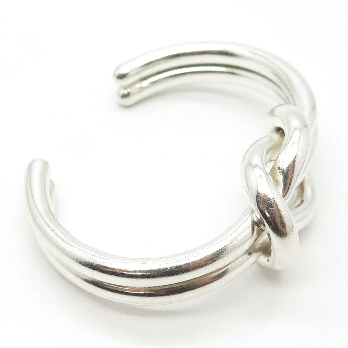 925 Sterling Silver Vintage Mexico Mariner Knot Adjustable Cuff Bracelet 6.25"