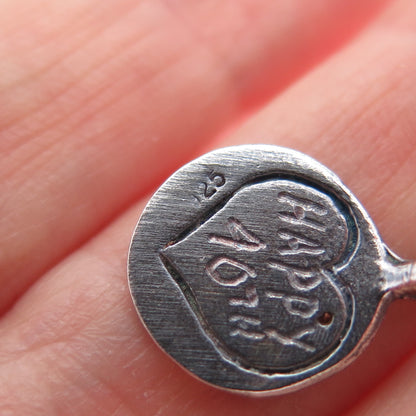 925 Sterling Vintage Diamond Dream Happy 10th Anniversary Minimalist Pendant