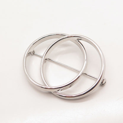 925 Sterling Silver Vintage BEAU Circle Pin Brooch