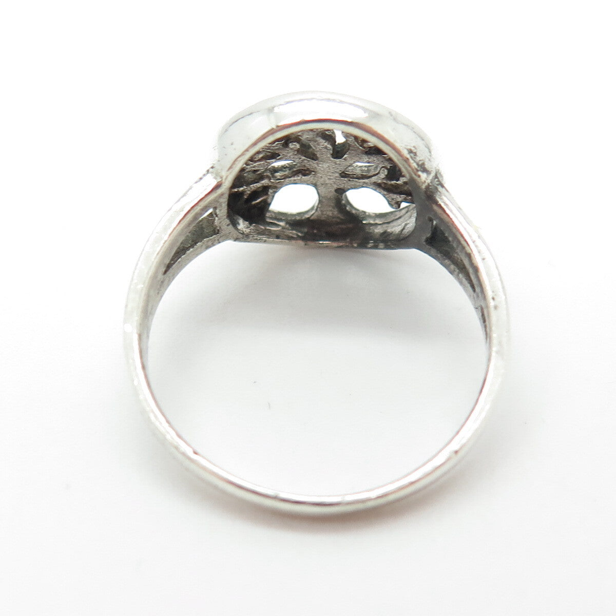 925 Sterling Silver Vintage Tree of Life Ring Size 8.75