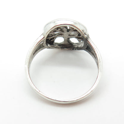 925 Sterling Silver Vintage Tree of Life Ring Size 8.75