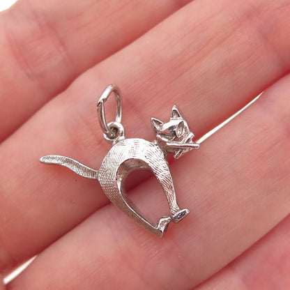 Rembrandt 925 Sterling Silver Vintage Cat Charm Pendant