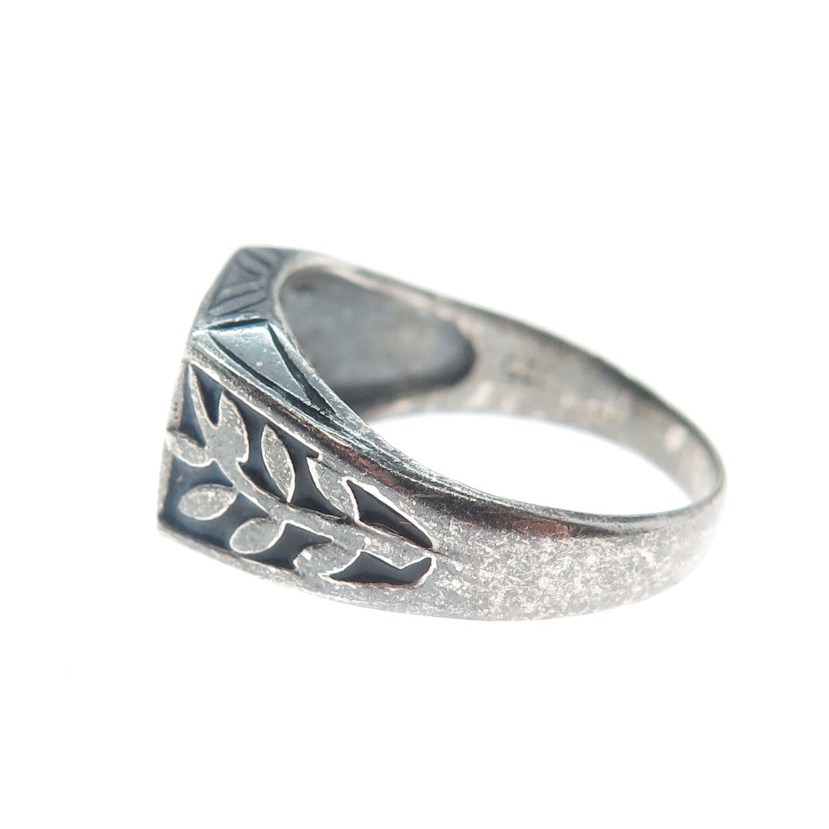 FD FELICIA DESIGN 925 Sterling Silver Vintage Carnelian Oxidized Ring Size 9.25