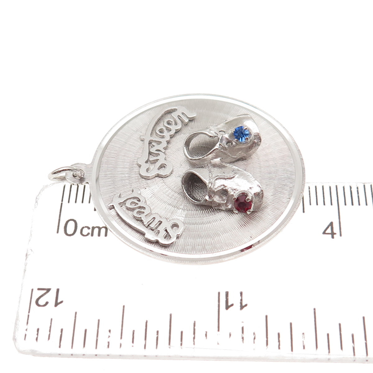 MARK MERCY 925 Sterling Silver Vintage Rhinestone Sweet Sixteen Charm Pendant