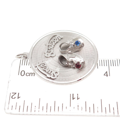 MARK MERCY 925 Sterling Silver Vintage Rhinestone Sweet Sixteen Charm Pendant