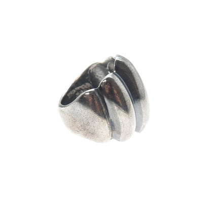 925 Sterling Silver Vintage Mexico Modernist Oxidized Ring Size 7.25