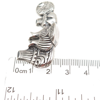 Lonn Parker Navajo Old Pawn Sterling Silver Vintage Native Pottery Pin Brooch