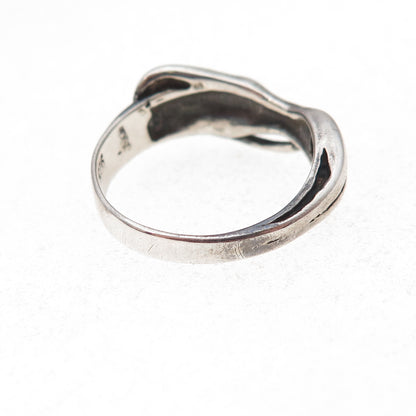925 Sterling Silver Vintage Erotic Scene Oxidized Ring Size 8