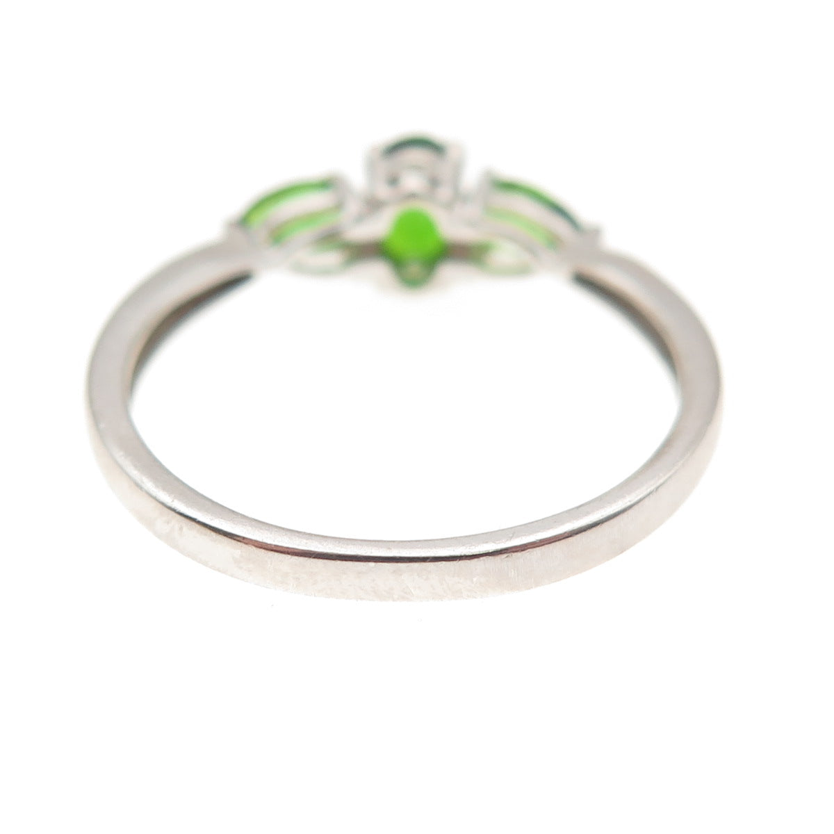 Chuck Clemency Sterling Silver Real Oval & Pear-Cut Chrome Diopside Ring Size 8