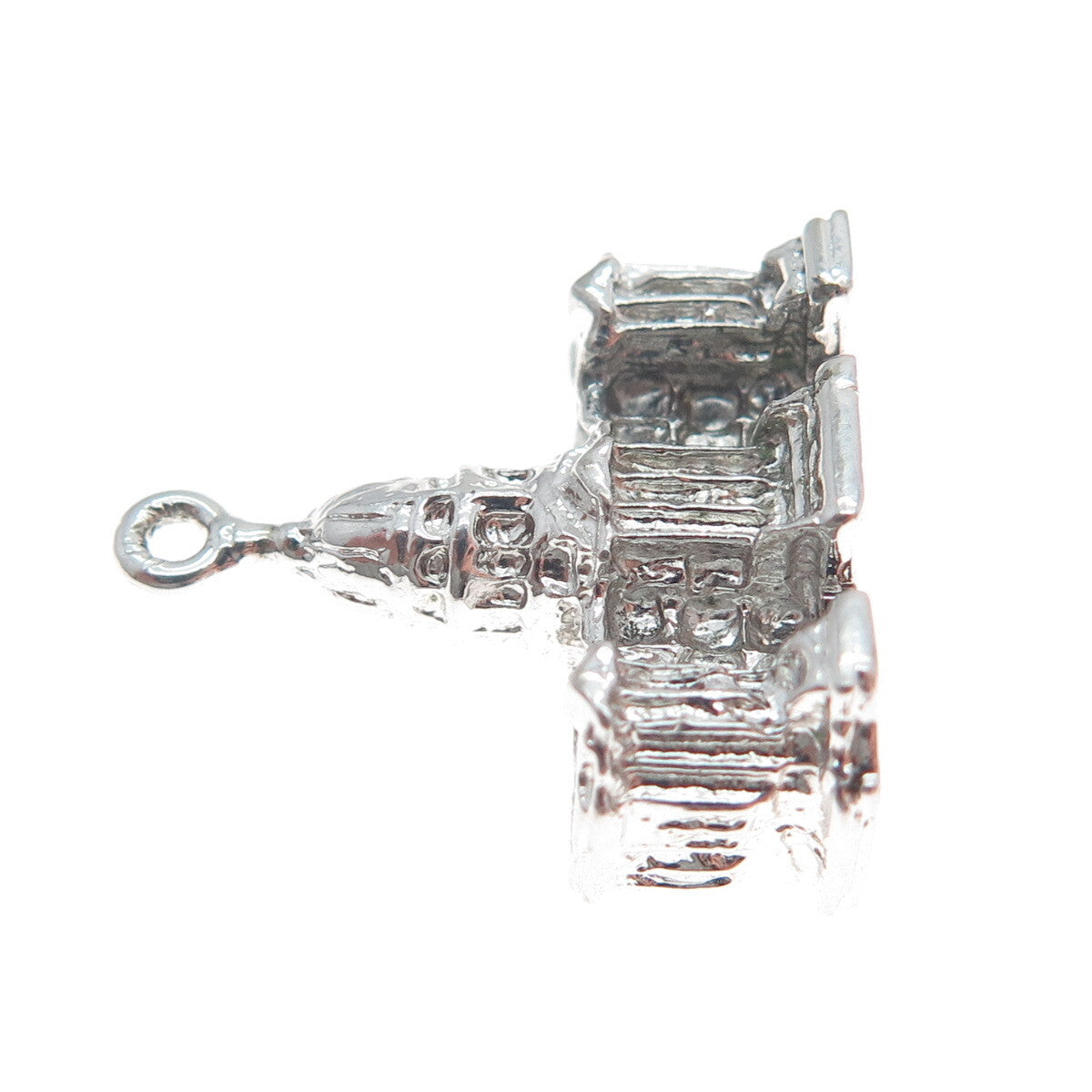 DIVERA 925 Sterling Silver Antique US Capitol Building Minimalist 3D Pendant