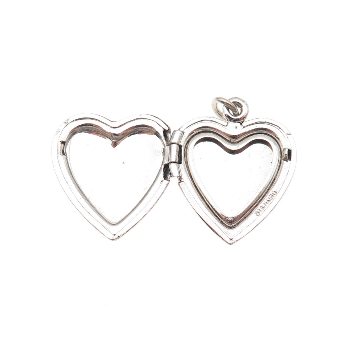 925 Sterling Silver Vintage Parachute Heart Locket Charm Pendant