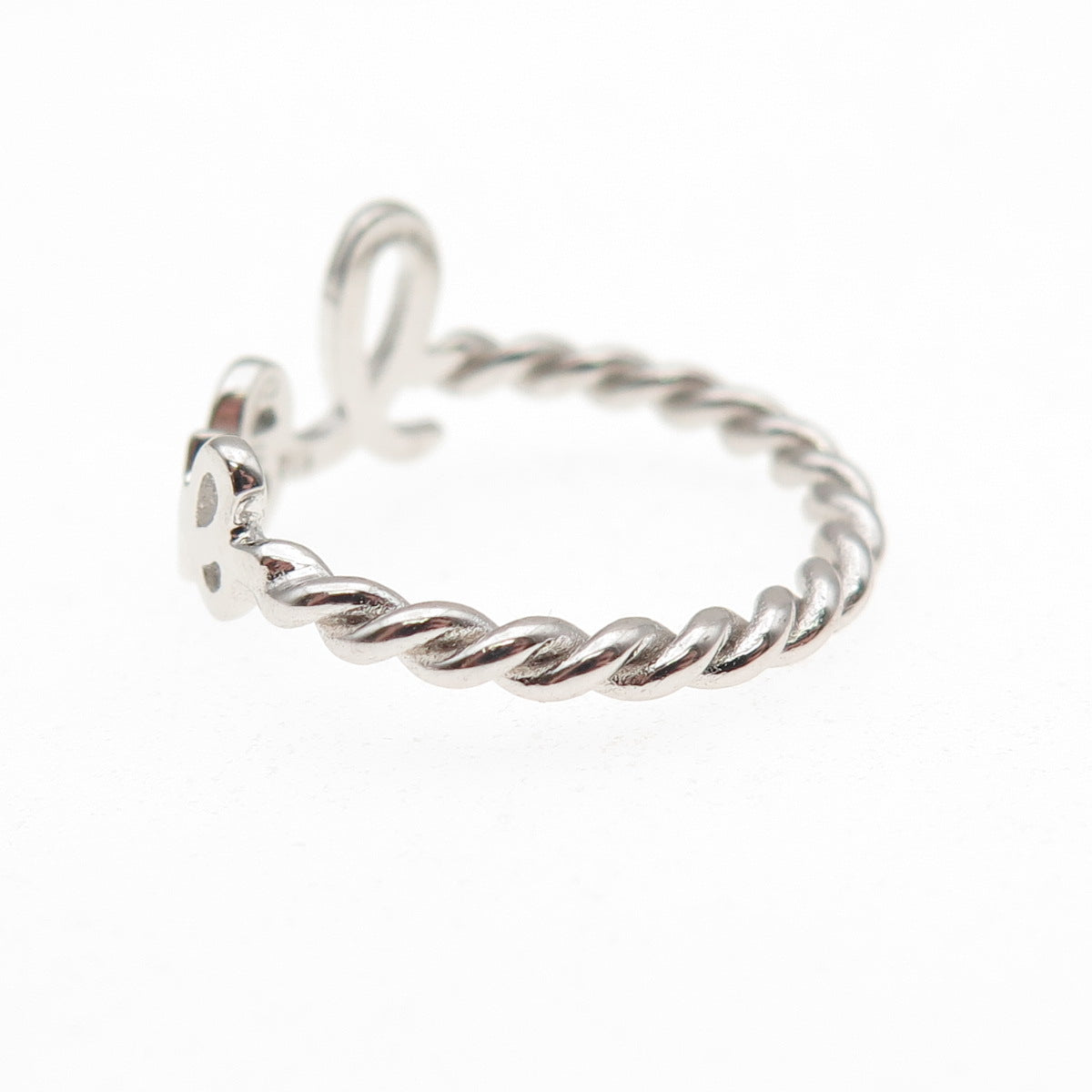 925 Sterling Silver Love Twisted Ring Size 6