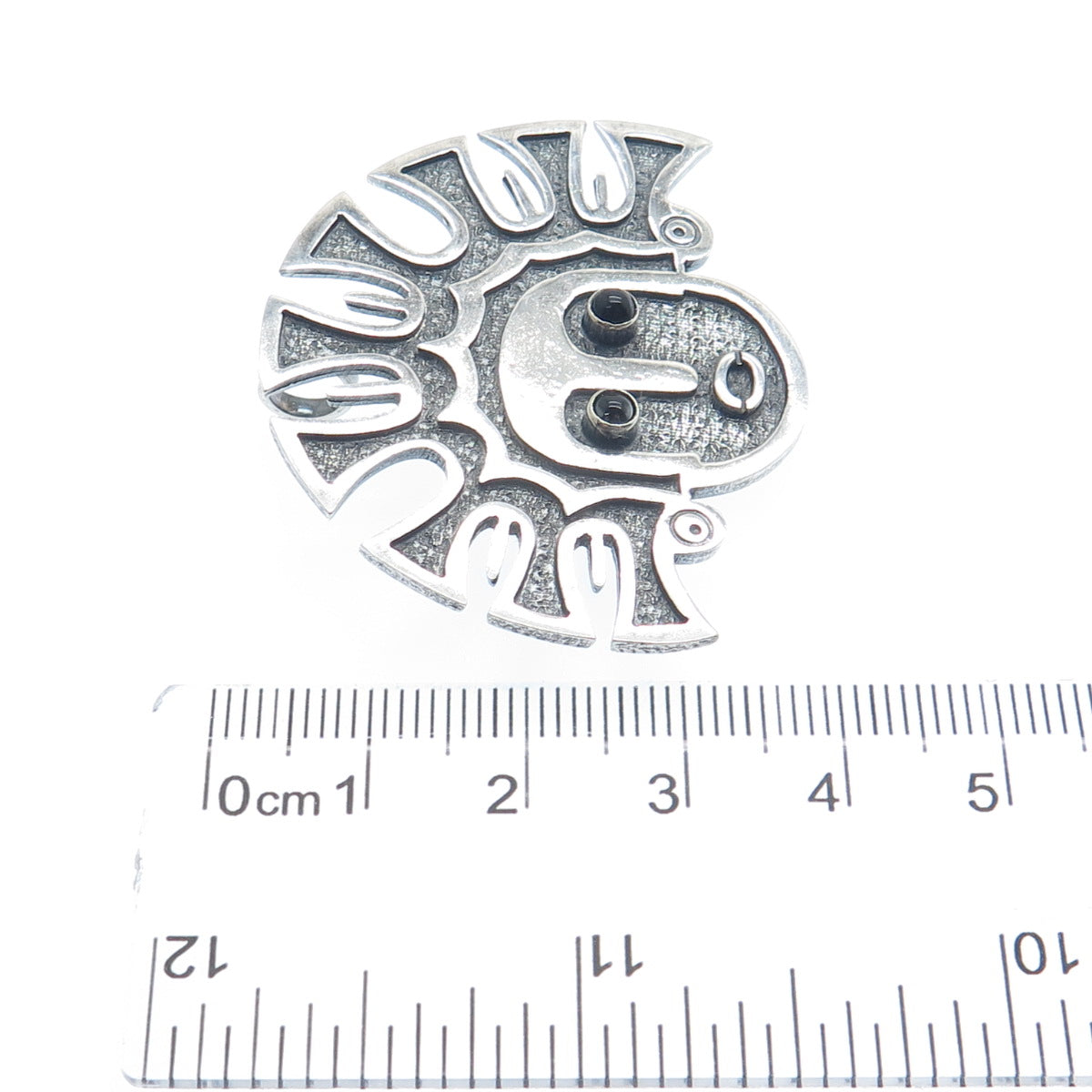 925 Sterling Silver Vintage Ecuador Tribal Goddess Oxidized Pin Pendant
