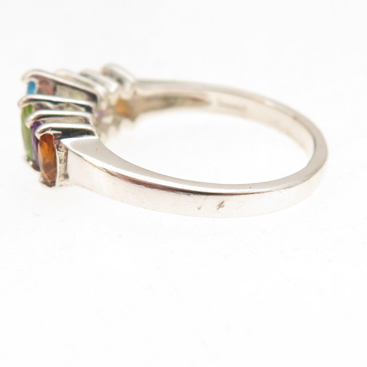 CNA Pranda 925 Sterling Vintage Real Topaz Peridot Citrine Amethyst Ring Size 10