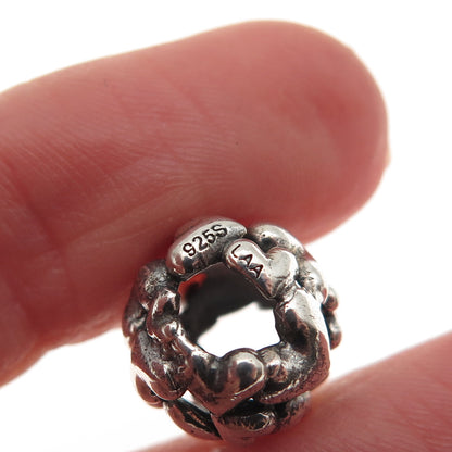 Trollbeads LAA 925 Sterling Silver Heart Slide Bead Charm