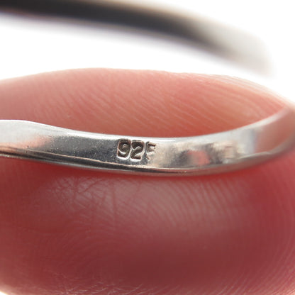 925 Sterling Silver Vintage Flower Oxidized Ring Size 8