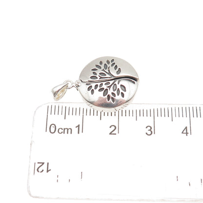 Han 925 Sterling Silver Vintage Family is Everything Tree Open Charm Pendant