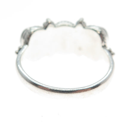 DOUG PAULUS 925 Sterling Silver Vintage Real Tiger Eye Beaded Ring Size 10.25