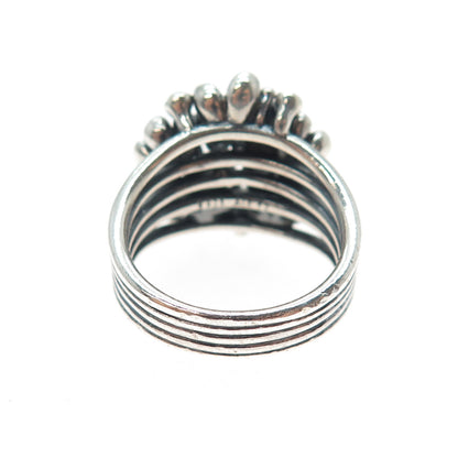 PANDORA 925 Sterling Silver Enamel Real Pearl Cherry Blossom Ring Size 5.5
