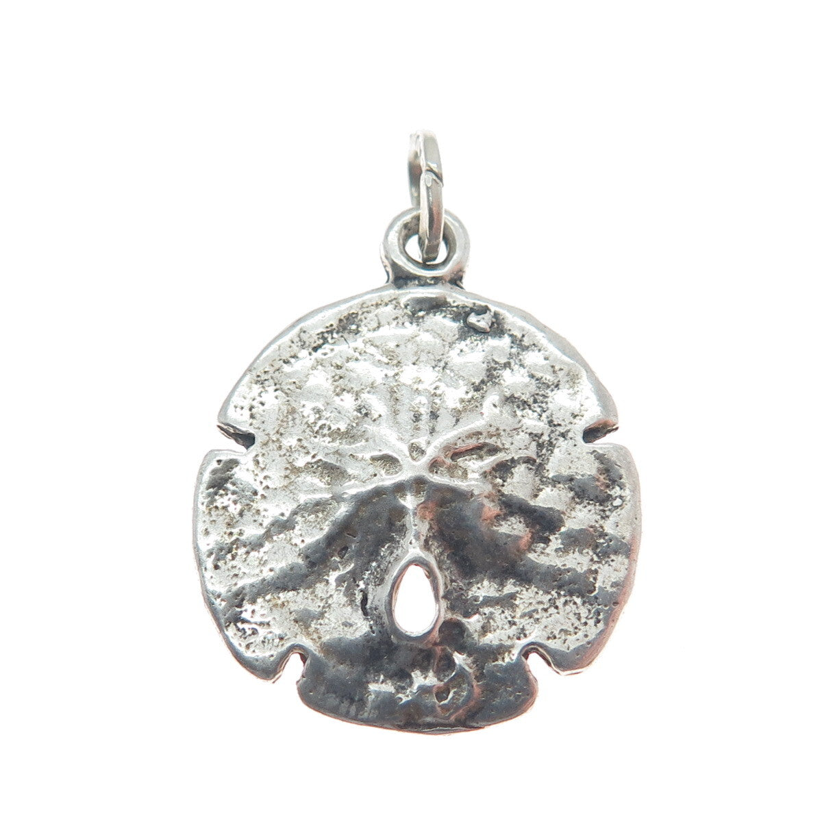 BEAU 925 Sterling Silver Vintage Sand Dollar Oxidized Minimalist Charm Pendant