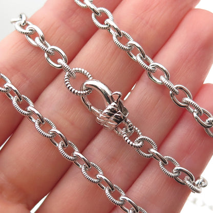 Judith Ripka 925 Sterling Silver Cable Chain Necklace 22"