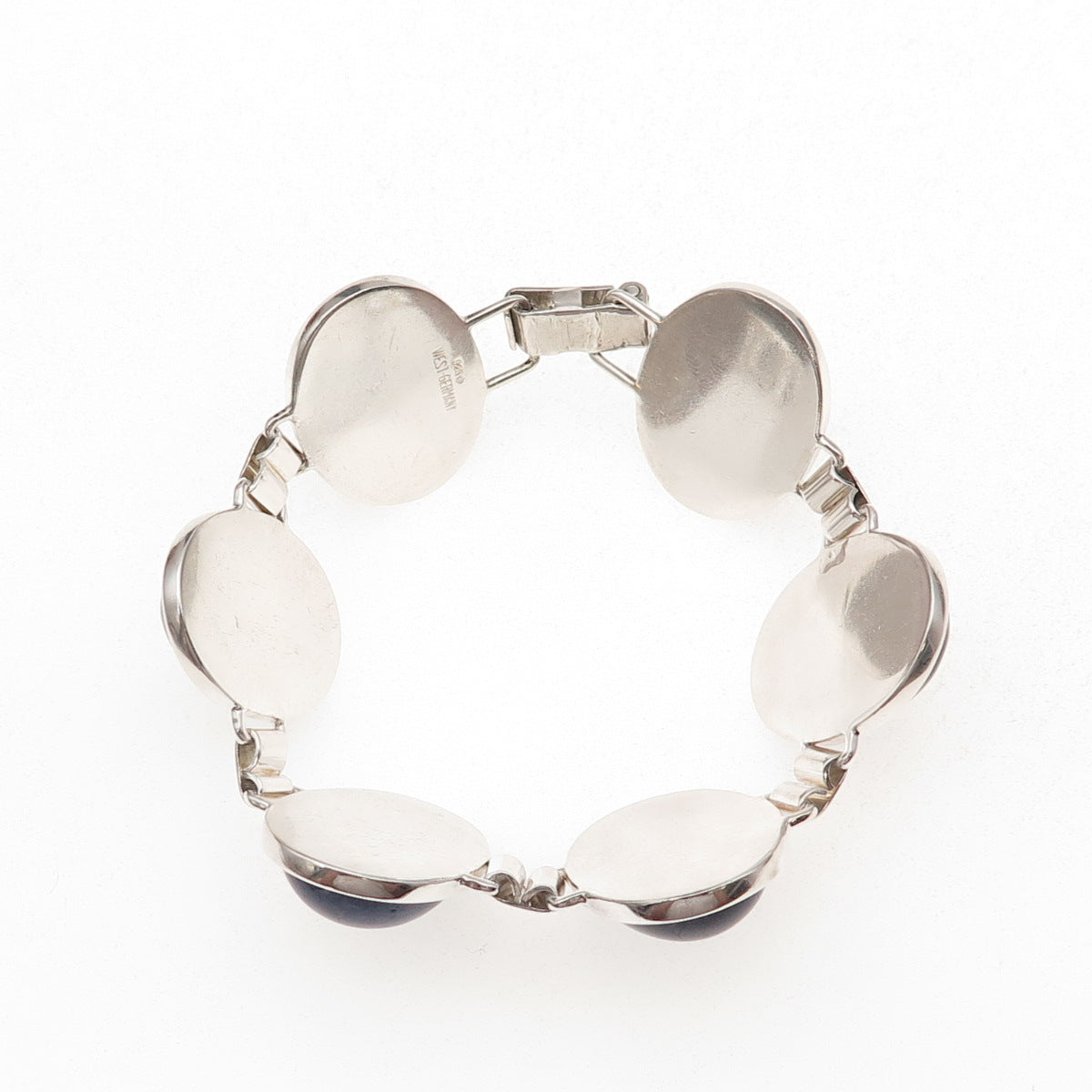 Lutz & Weiss 925 Sterling Silver Vintage West Germany Real Sodalite Bracelet 7"