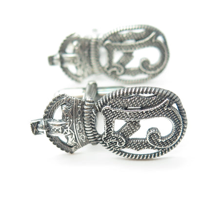 JUICY COUTURE Retired 925 Sterling Silver Logo Letter "J" Cufflinks