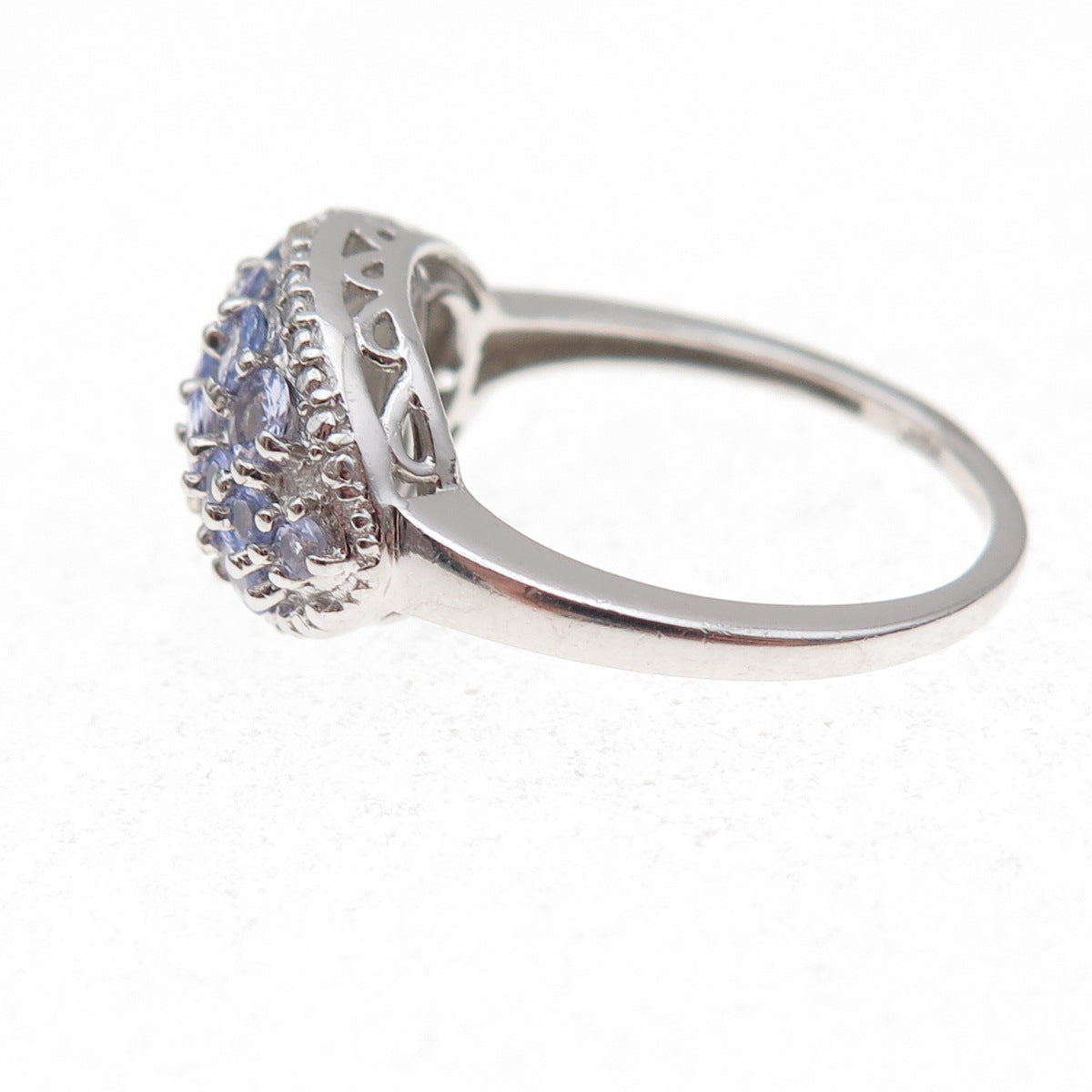 Chuck Clemency 925 Sterling Silver Real Diamond & Tanzanite Ring Size 8.25