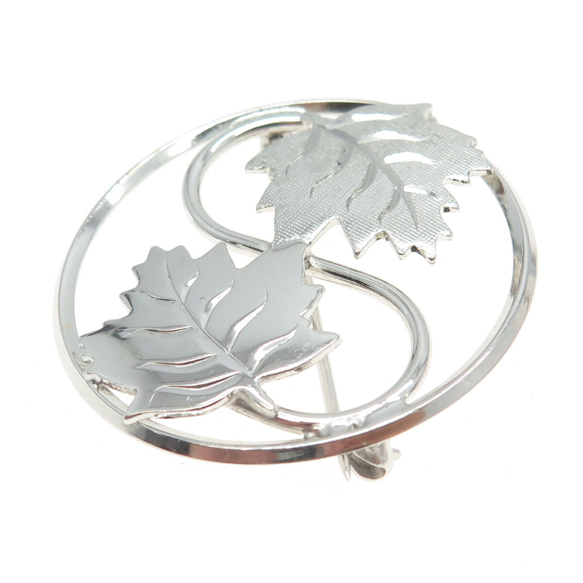 LAMODE 925 Sterling Silver Vintage Maple Leaf Pin Brooch