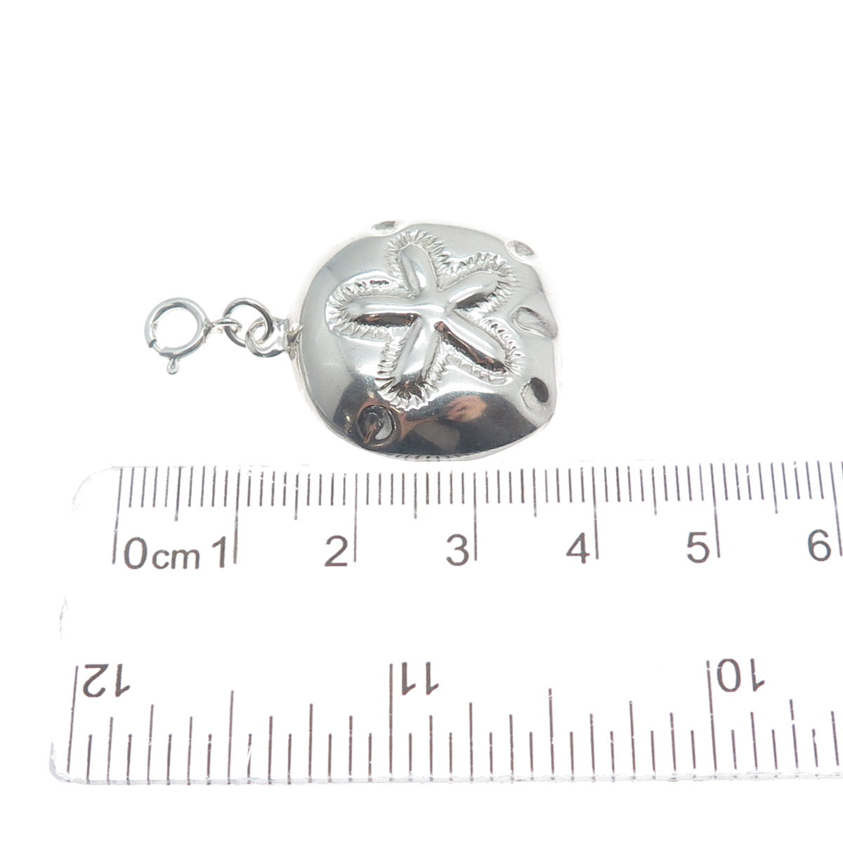 SX SALLY C 925 Sterling Silver Vintage Sand Dollar Minimalist Charm Pendant